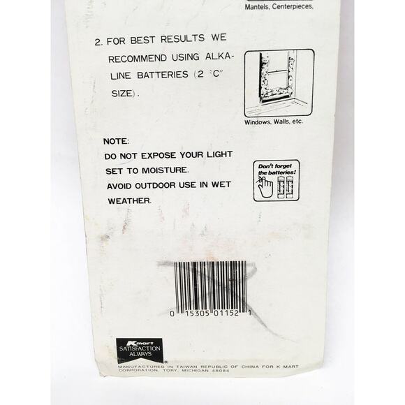 Vintage CHRISTMAS LIGHTS - 1970s/80s K-Mart Battery Operated - NEW in Package - Picture 6 of 6